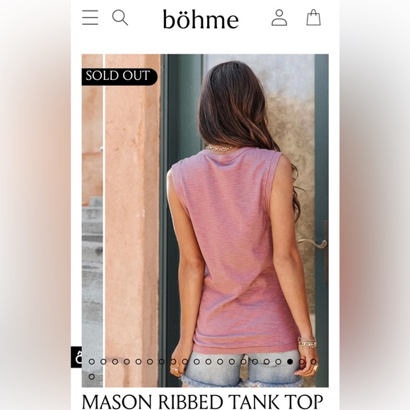 NWOT Bohme mason ribbed tank top - M - Picture 2 of 7